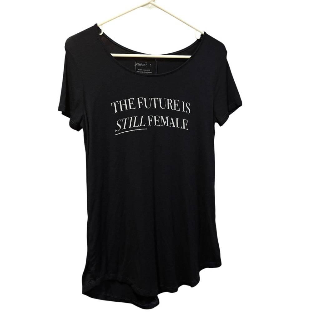 Black the future is still female flowy tee Small